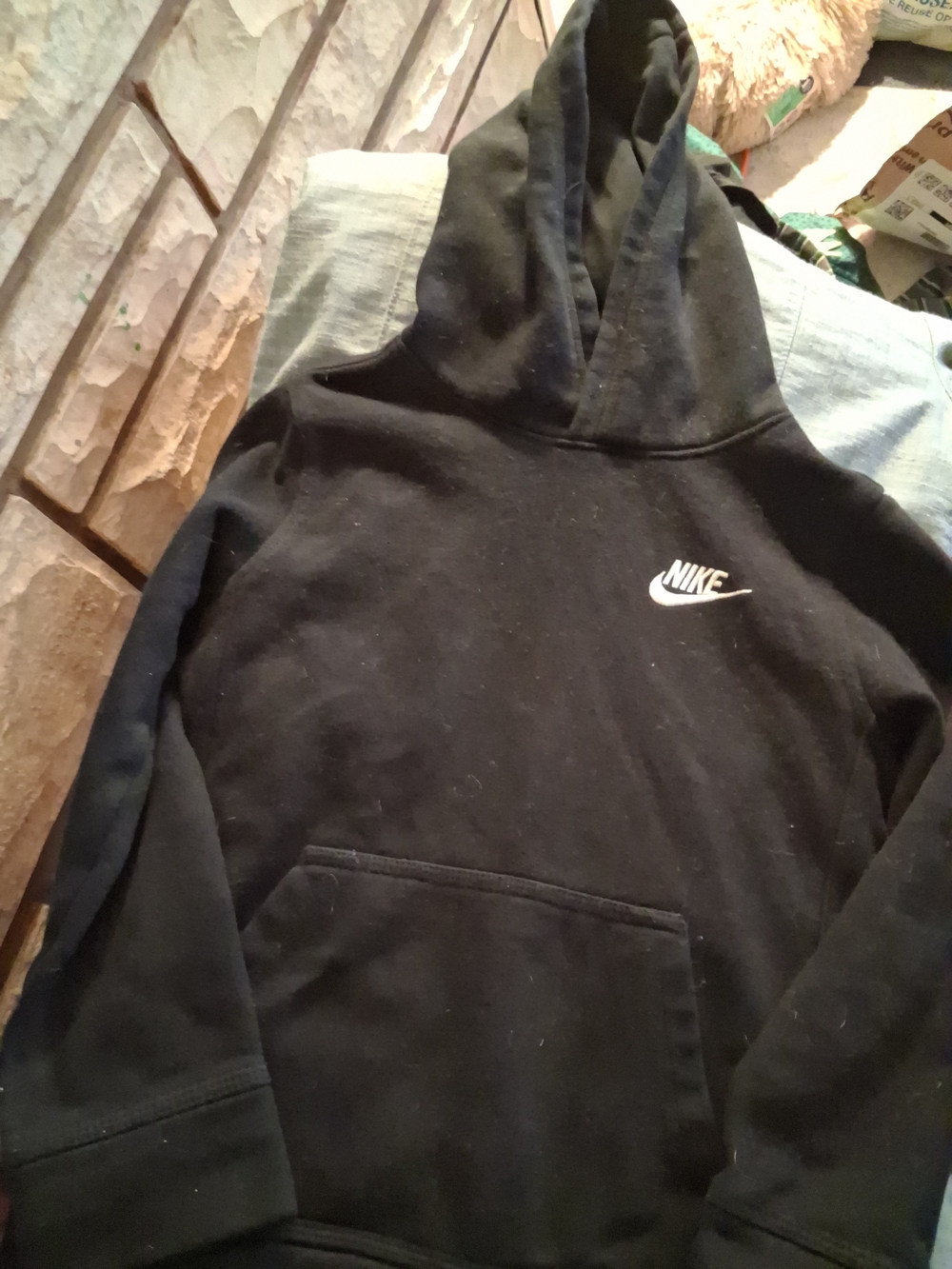 Nike Black Crewneck Hoodie with White Swoosh